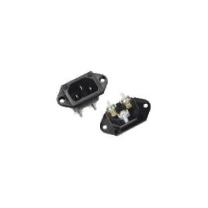 Bachmann Kaltgerätestecker IEC320 C14, 10 A 250 V, Schraubanschluss, 25×30×50 mm – Schwarz
