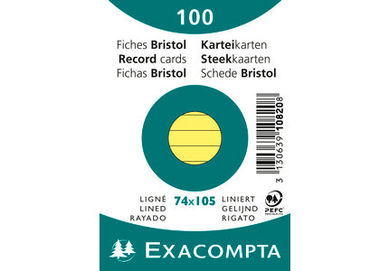 Exacompta Karteikarten – A7 – liniert, gelb – 100 Stk