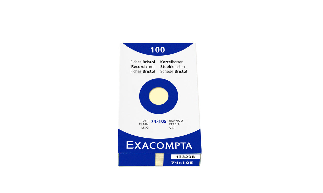 Exacompta Karteikarte A7 quer, blanko, gelb, 205 g/m², Karteikarton – 100 Stück