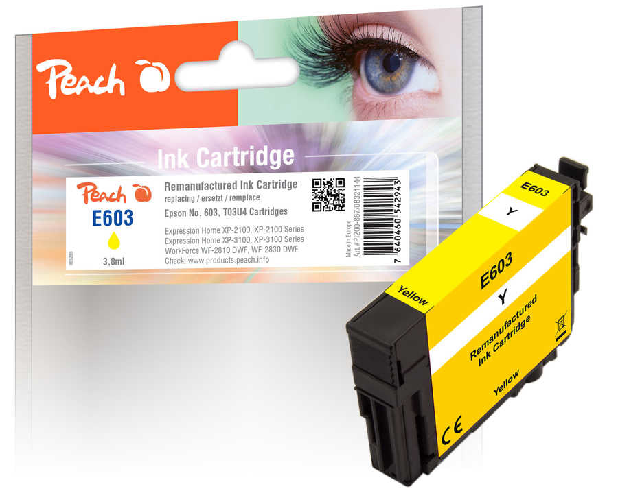 Peach 603Y Gelbe Tintenpatrone (Kompatibel) – 145 Seiten – für Epson XP‑2100/XP‑3100 …