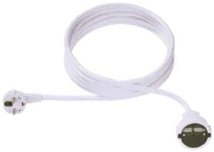 Bachmann Verlängerungskabel – Schuko (CEE 7/7)–Schuko (Typ F), 4 m, 3×1,5 mm², Weiss