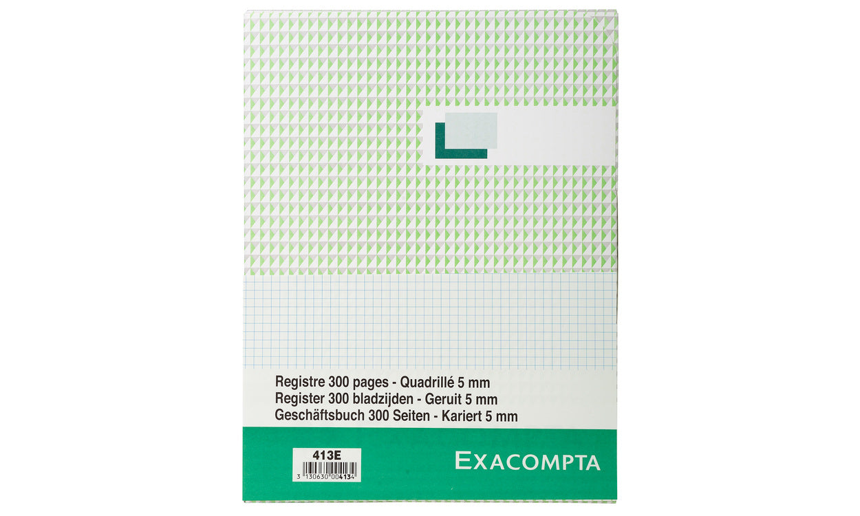 Exacompta Notizblock – A4 – kariert – 300 Blatt – 110 g/m² – Hardcover, nummeriert, schwarz