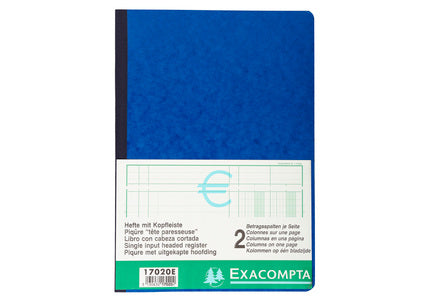 Exacompta Spaltenbuch – A4 – 80 Seiten, 110 g/m², 2 Spalten je Seite, 34 Zeilen