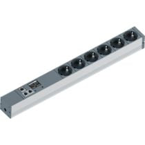 Bachmann BN2000 Rack-PDU Metered 19" 1U, Einphasig 16 A 230 V, 6×T13, Eingang CEE7/7, 2 m