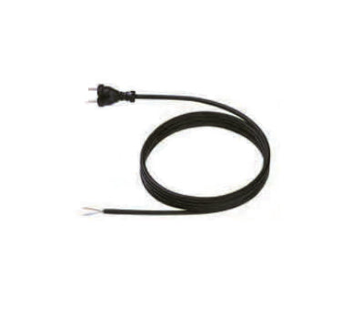 Bachmann Netzkabel – Konturenstecker (CEE 7/17) – Offenes Ende, 3 m, 250 V/10 A, Schwarz