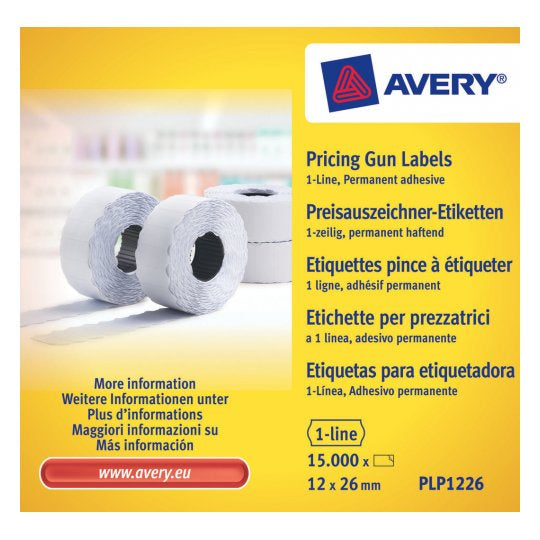 AVERY Zweckform Etiketten – für Preisauszeichner – 26×12 mm, permanent haftend, 15'000 Stk