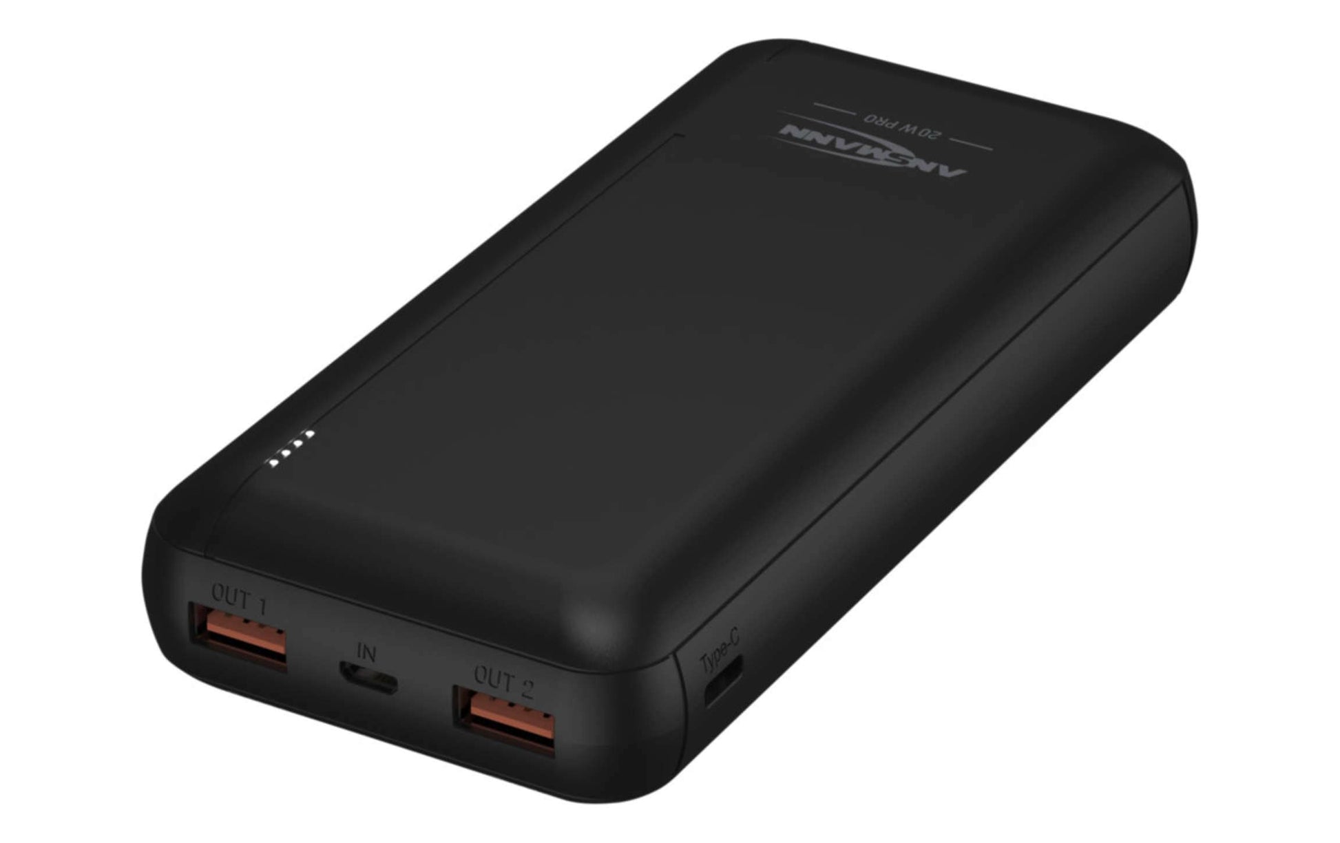 Ansmann PB320PD Powerbank 20'000 mAh – 20 W PD, 1× USB-C, 2× USB-A, schwarz