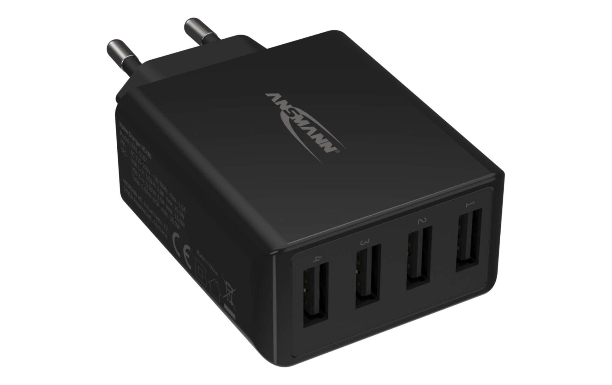 Ansmann Home Charger HC430 – 30 W, 4× USB-A – für Smartphones, Tablets, andere USB-Geräte