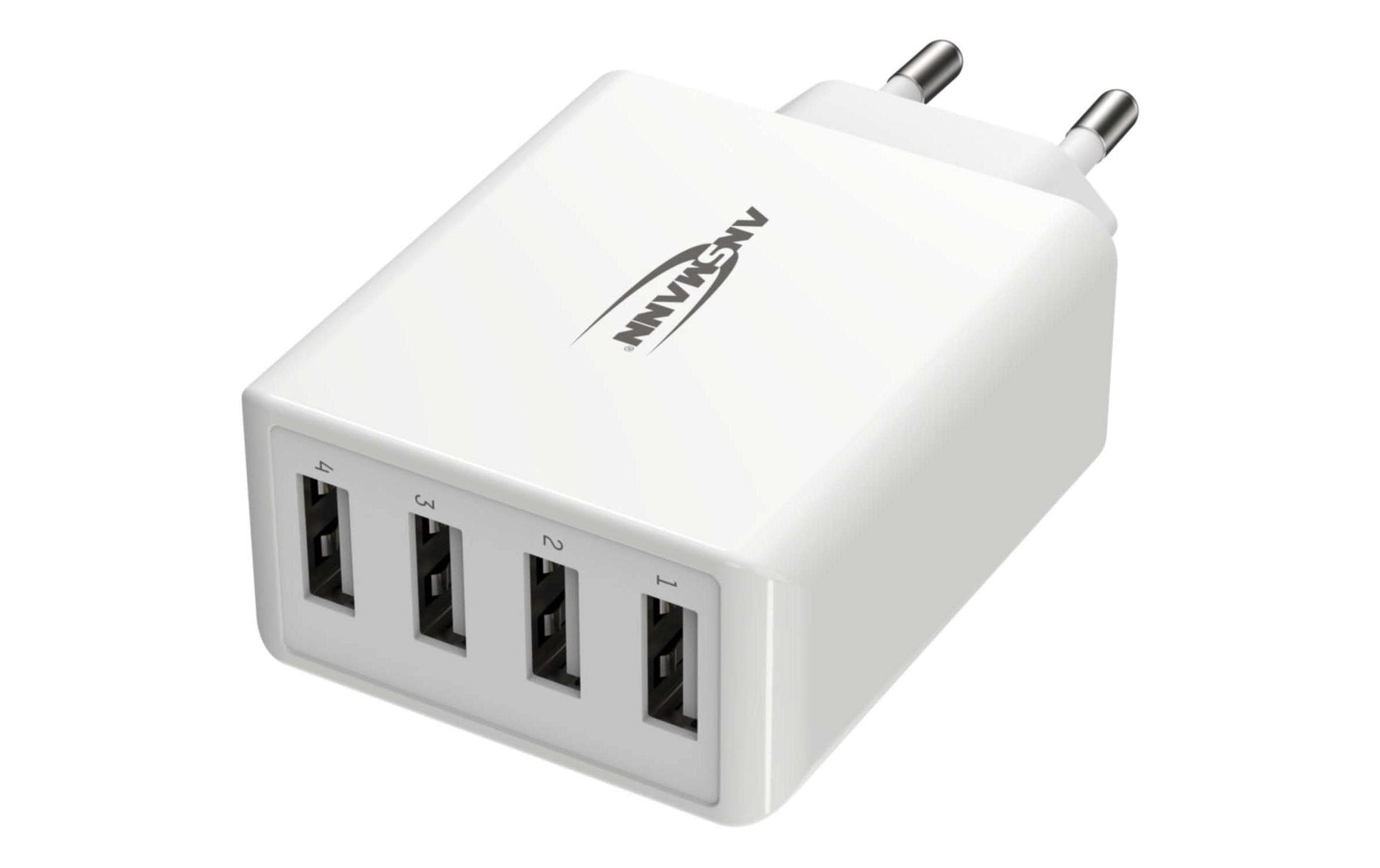 Ansmann Home Charger HC430 USB-Ladegerät 30 W – USB-A×4 – für Smartphones, Tablets u. Ä. – Weiss