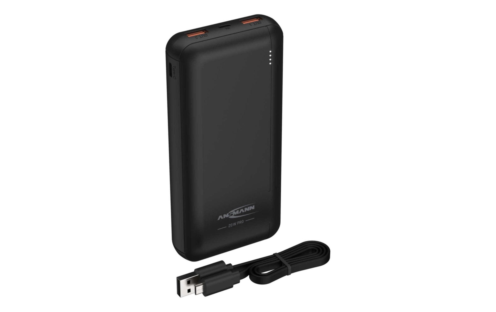 Ansmann PB320PD Powerbank 20'000 mAh – 20 W PD, 1× USB-C, 2× USB-A, schwarz