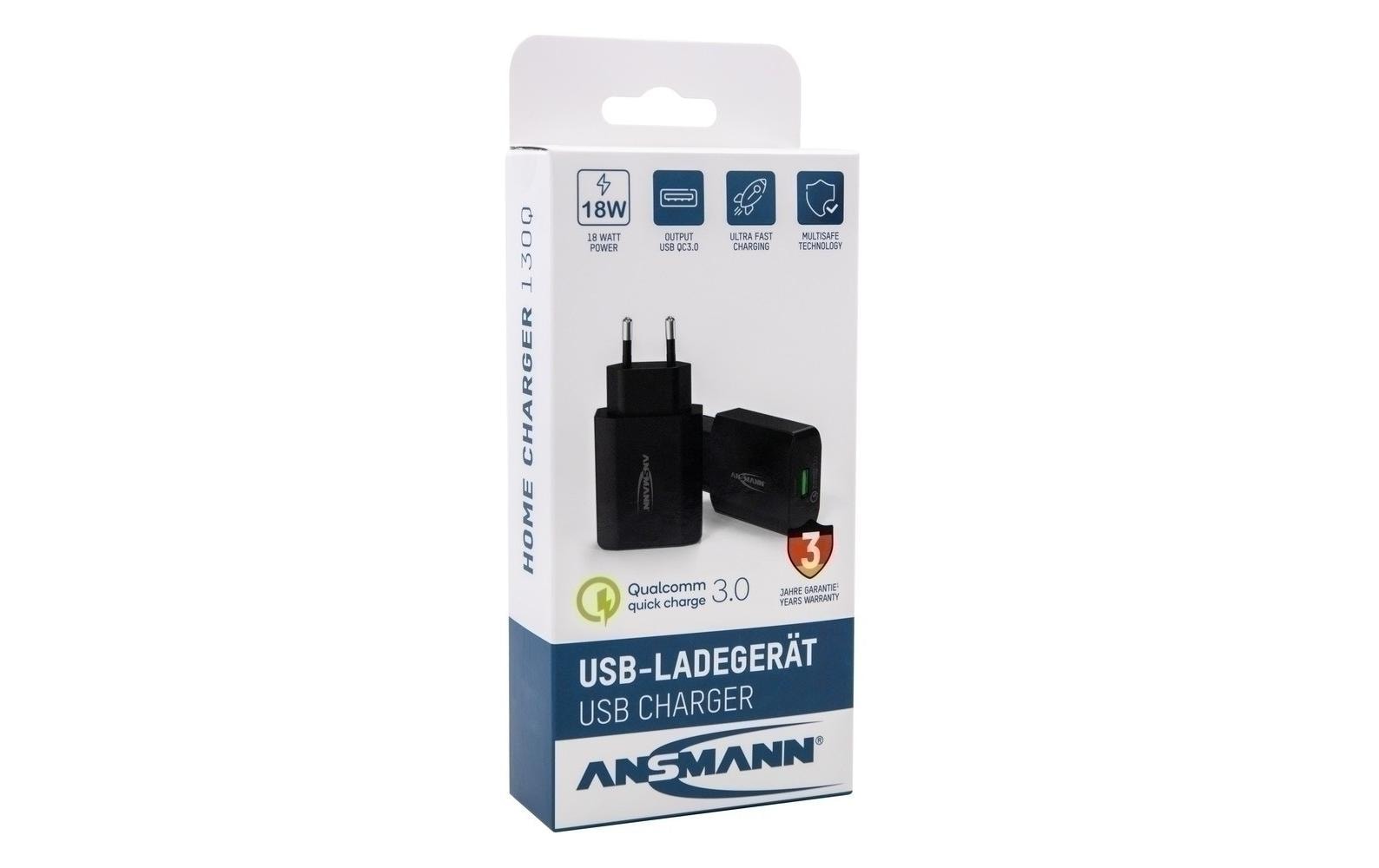 Ansmann HC218PD USB-Ladegerät 18 W – USB-A×1 – QC 3.0 – Schwarz