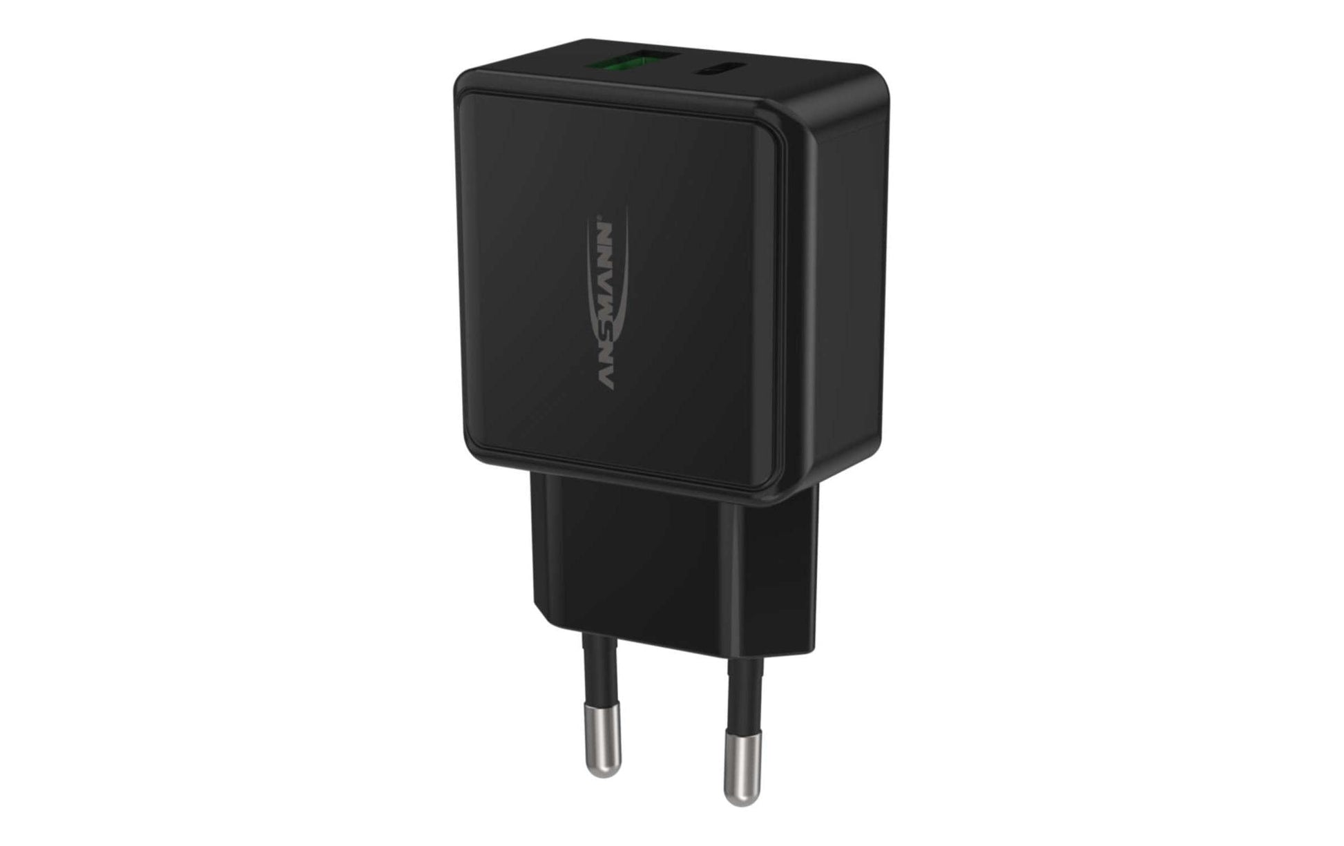Ansmann HC218PD USB-Ladegerät 20 W – USB-C×1, USB-A×1 – PD, QC 3.0 – Schwarz