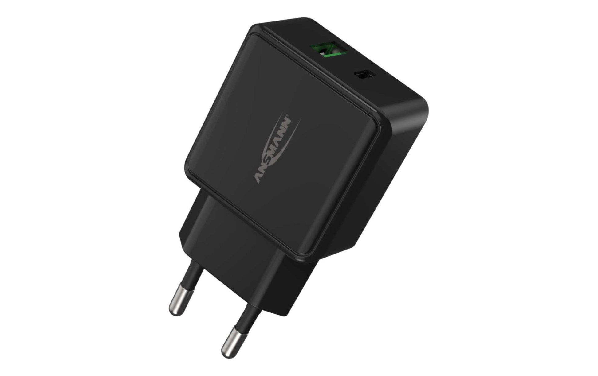 Ansmann HC218PD USB-Ladegerät 20 W – USB-C×1, USB-A×1 – PD, QC 3.0 – Schwarz