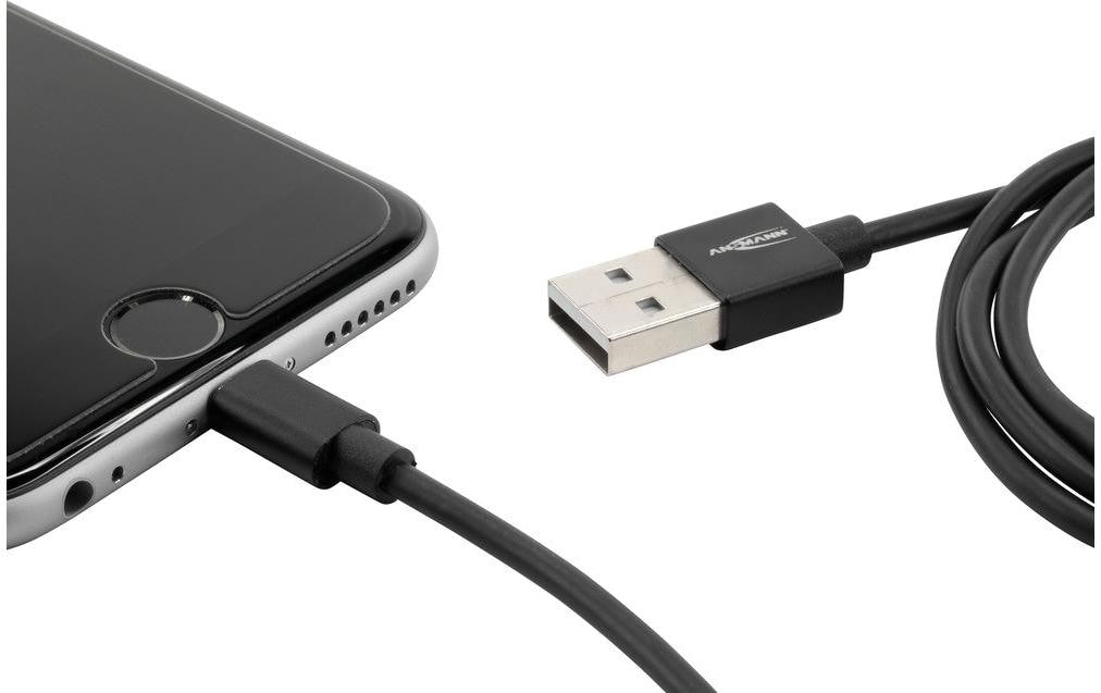 Ansmann Daten- & Ladekabel – USB-A auf Lightning 1,2 m, MFi zertifiziert – für iPhone/iPad
