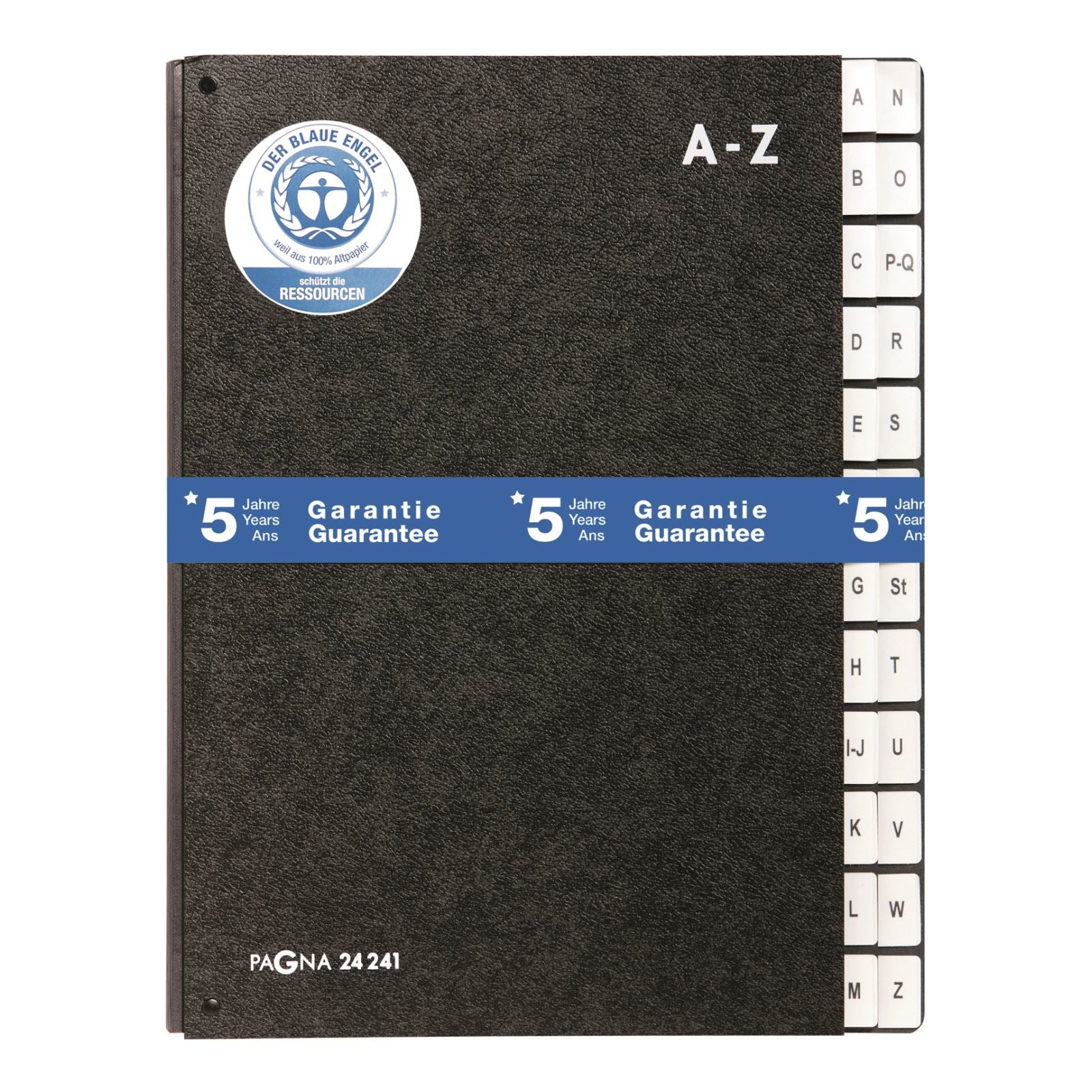 Pagna Sammelmappe für A4, Karton, schwarz, mit Leinwandrücken