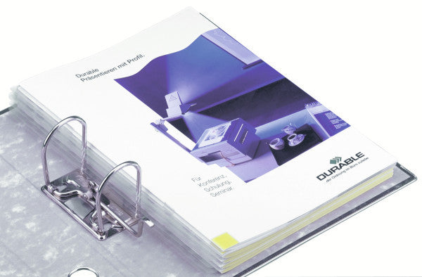 Durable Heftstreifen – 11-fach – A4 – 25 × 295 mm – transparent – selbstklebend – 250 Stk.