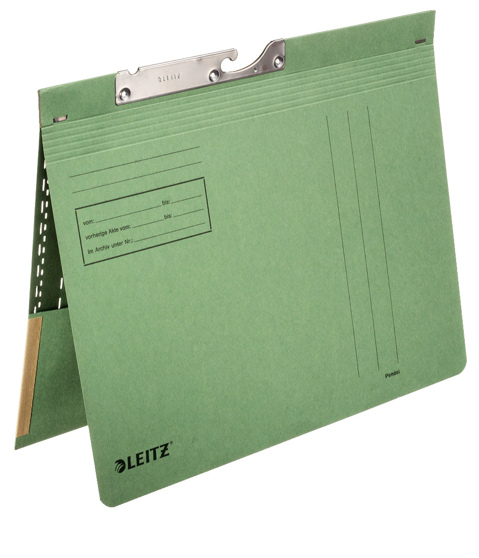 Leitz Hängehefter – für A4, 1-teilig, grün, Karton, mit Tasche