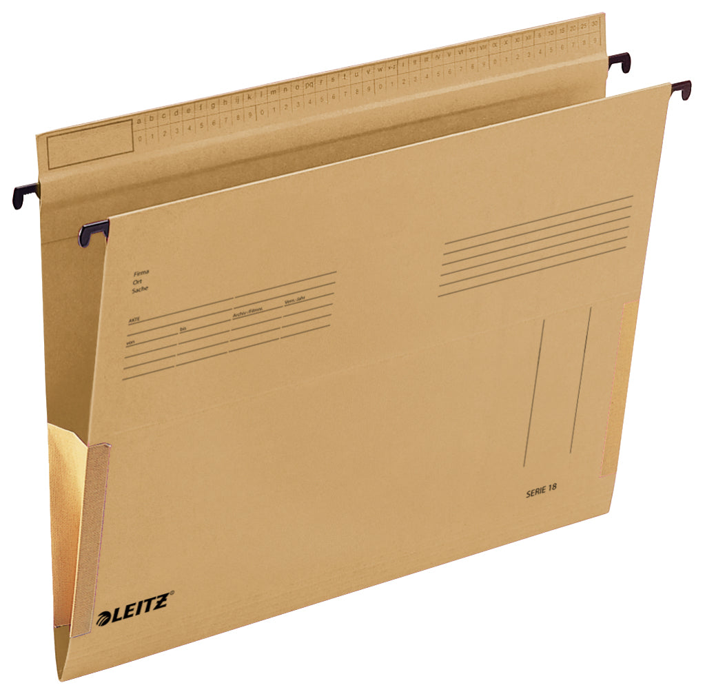 Leitz Hängetasche Serie 18 – für A4, Naturbraun, Karton, 25 Stk., mit Frosch