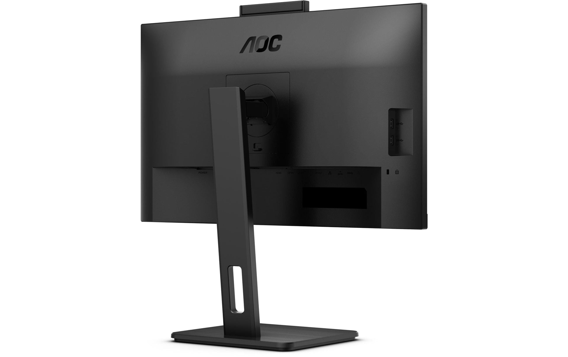 AOC Monitor, 27", IPS, 75 Hz, 350 cd/m², Webcam, USB-Hub, Integrierte Lautsprecher, VESA 100 × 100, Schwarz