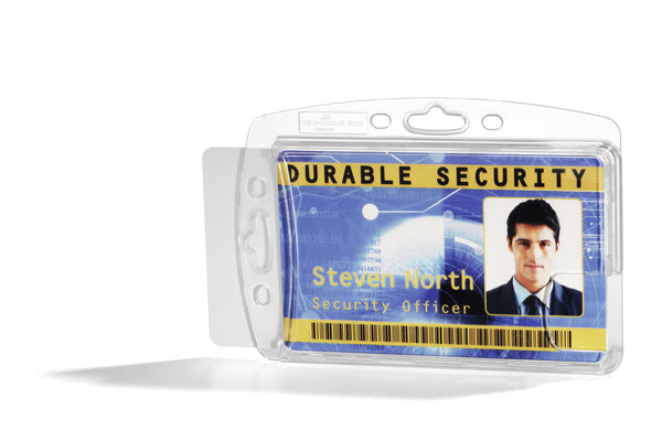 Durable Hartbox – für Betriebsausweise – 85 × 54 mm, Kunststoff, transparent – 10 Stück