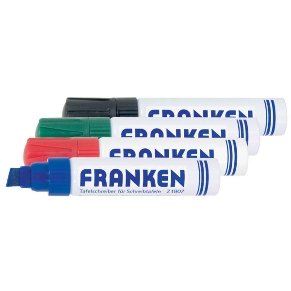 Franken Whiteboard-Marker – 4 Farben, 4 Stück, trocken abwischbar, nachfüllbar – für Whiteboards