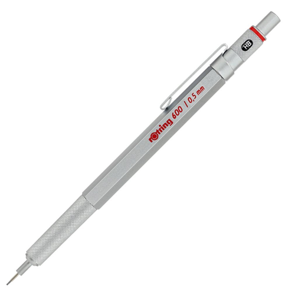 Rotring 600 Druckbleistift – 0,5 mm, Metall, Silber