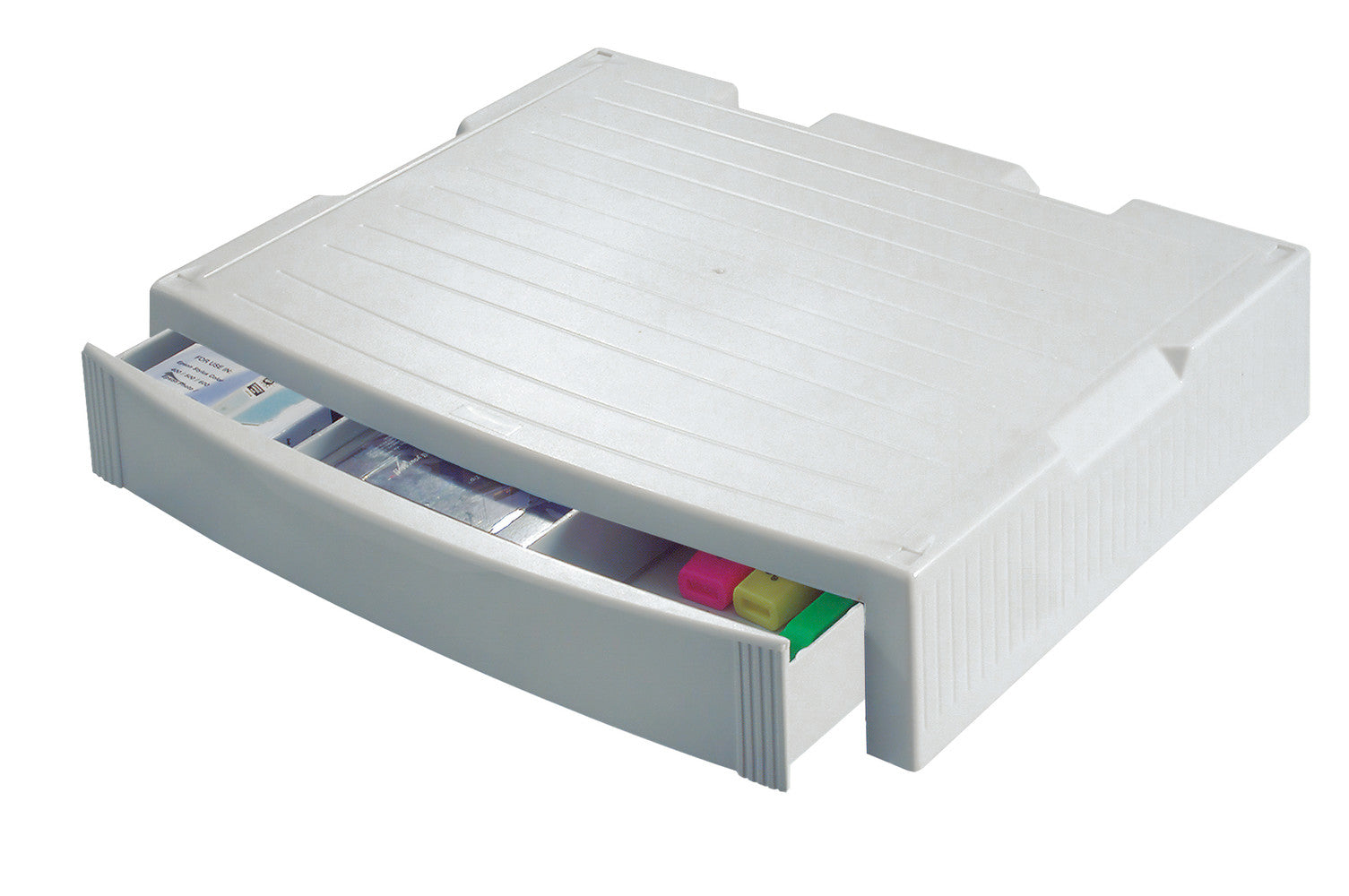 HAN 9250-11 – Monitor-Tischständer – freistehend – bis 21" – bis 40 kg – A4-Schublade, Kabelmanagement – Grau