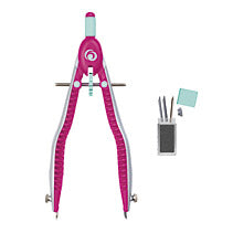 Herlitz my.pen Schnellverstellzirkel – inkl. Ersatzminenbox, cyan, pink
