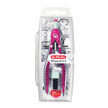 Herlitz my.pen Schnellverstellzirkel – inkl. Ersatzminenbox, cyan, pink