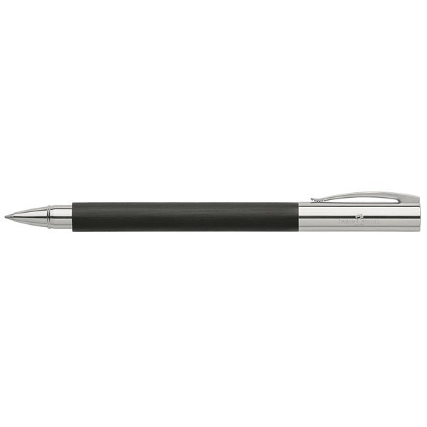 Faber-Castell Ambition – Tintenroller, Schwarz, Metall (Chrom)