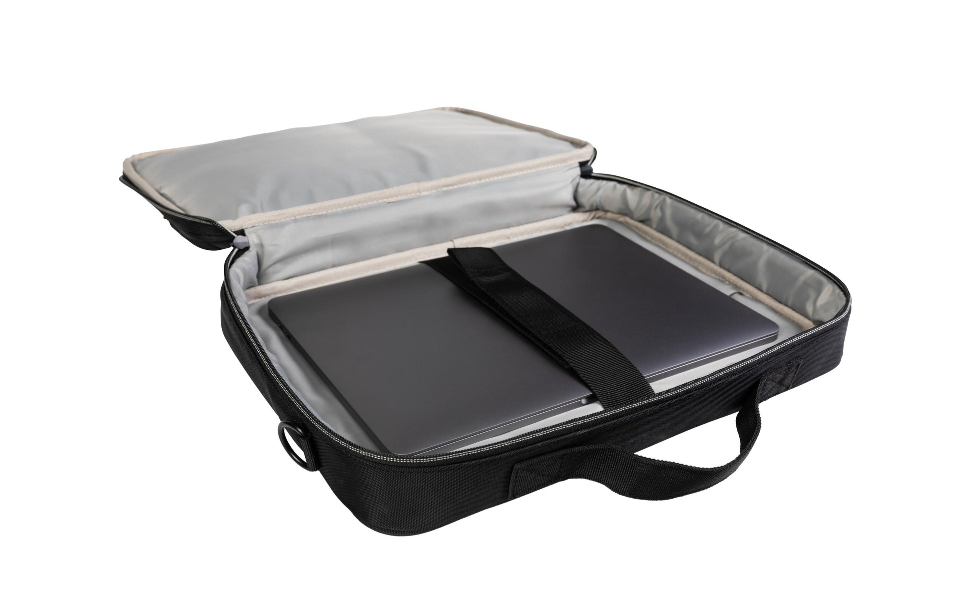 ONIT Notebook-Tasche bis 14,1" – Trolley-Band, abnehmbarer Schultergurt – Schwarz