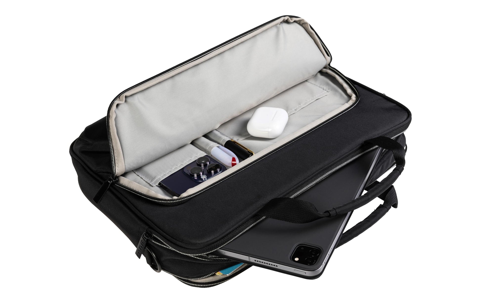 ONIT Notebook-Tasche für bis 13,3" – Trolley-Band, Dokumentenfach – Schwarz