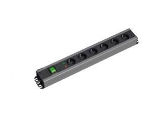 Bachmann Steckdosenleiste, 7×T13, mit Schalter, 2 m – schwarz
