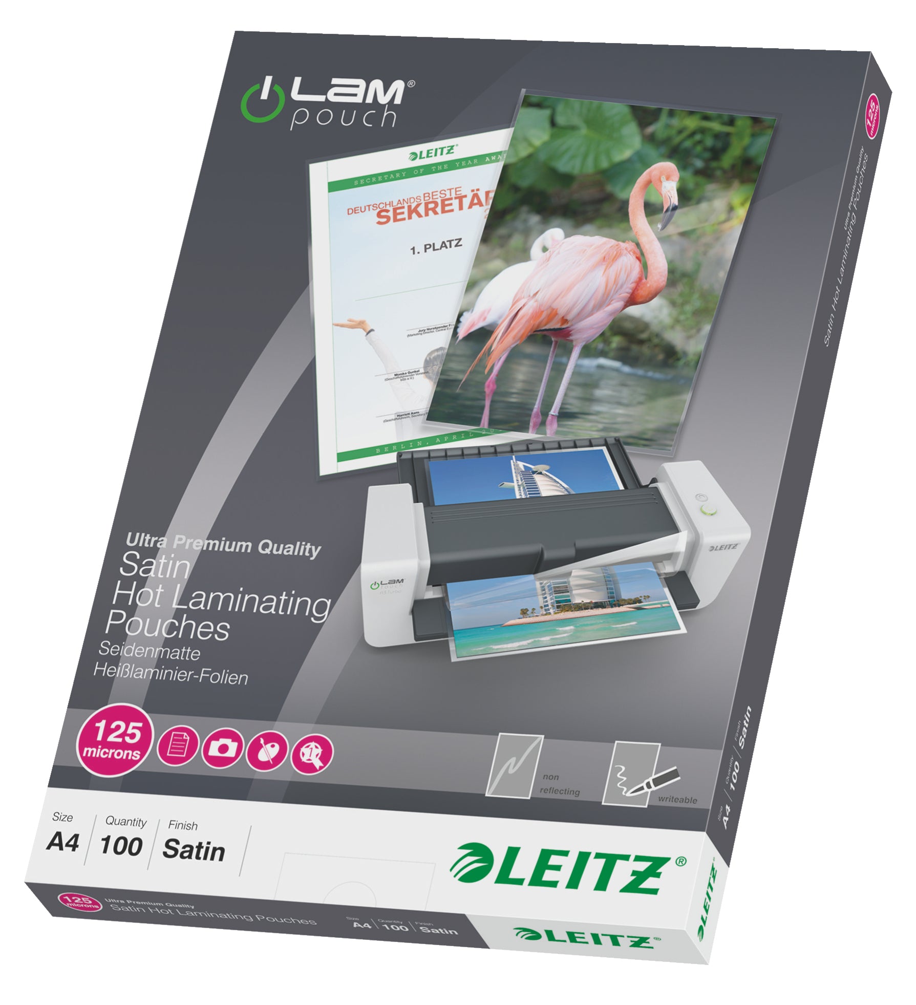 Leitz Laminierfolien A4 – 125 µm, matt, 100 Stück