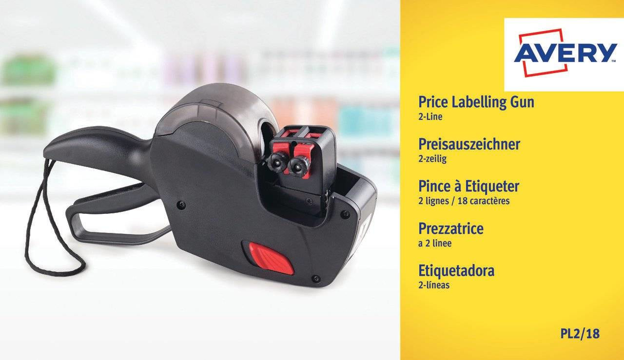 Avery Zweckform Preisauszeichner 2-zeilig – Handgerät, Kunststoff, Weiss