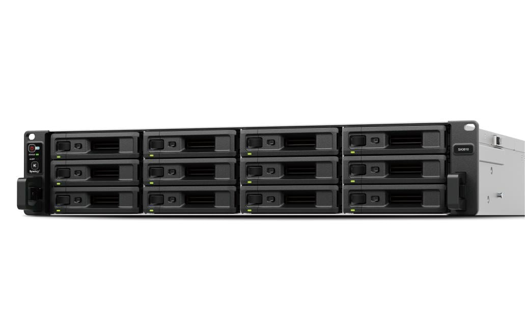 Synology SA3410 – 12-Bay Rack 2U NAS – Intel Xeon D-1541, 16 GB RAM, 10GbE, DSM