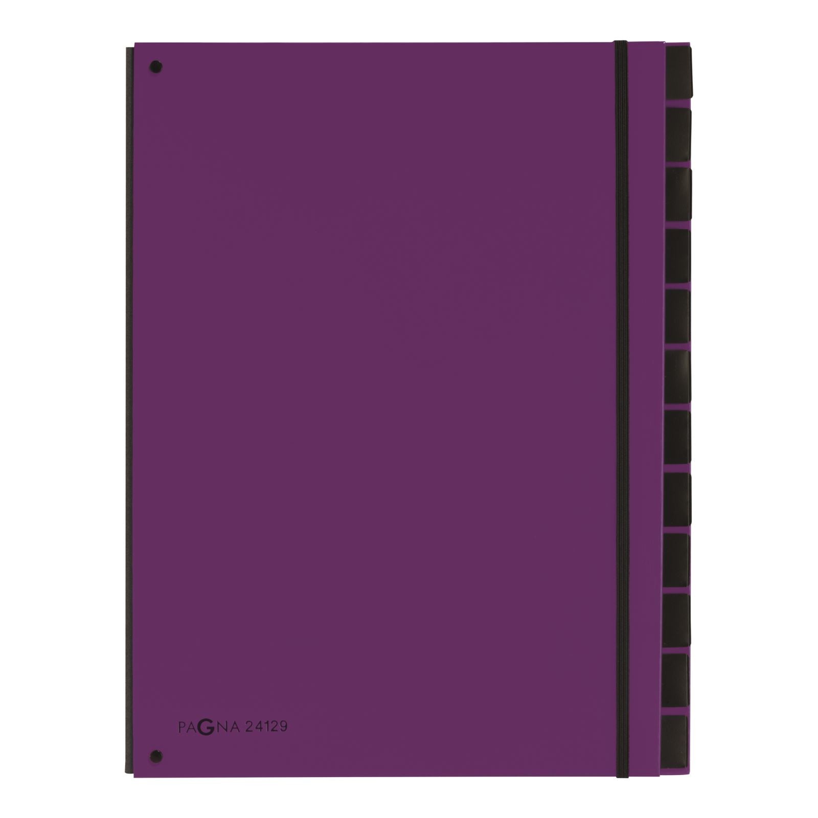 Pagna Fächermappe Trend A4 – 12 Fächer, Karton, Polypropylen (PP), Violett, Füllhöhe 20 mm