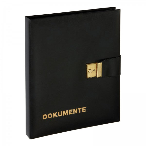 Pagna Dokumentenmappe 30503-01, für A4, 4 Ringe – Leder – Schwarz