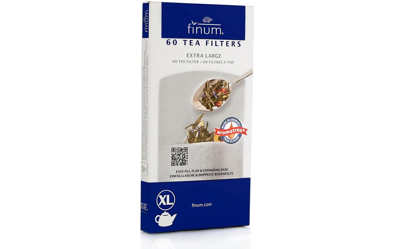 Finum Teefilter (Einweg) XL, 10,2 × 19,5 cm, 60 Stk., Papier
