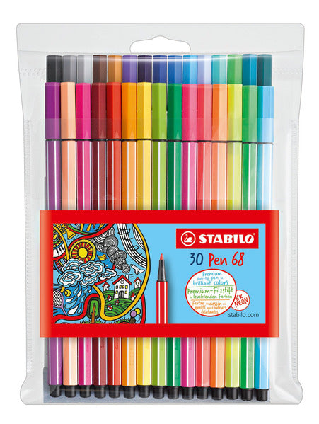 STABILO Filzstifte Pen 68, Strichbreite 1 mm, 30 Farben
