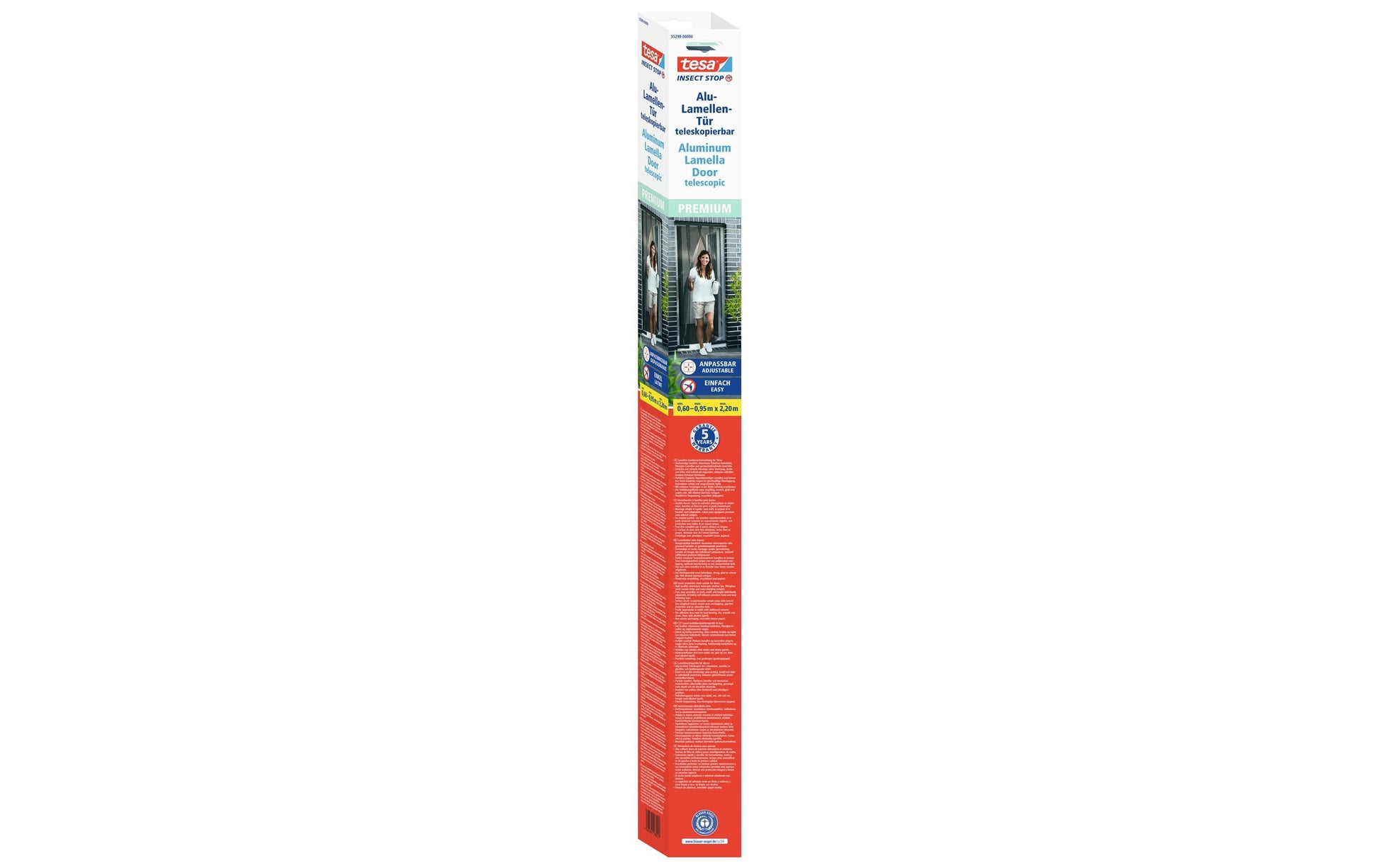 TESA Fliegengitter Tür – 95 × 220 cm – Anthrazit – Lamellen – für Türen