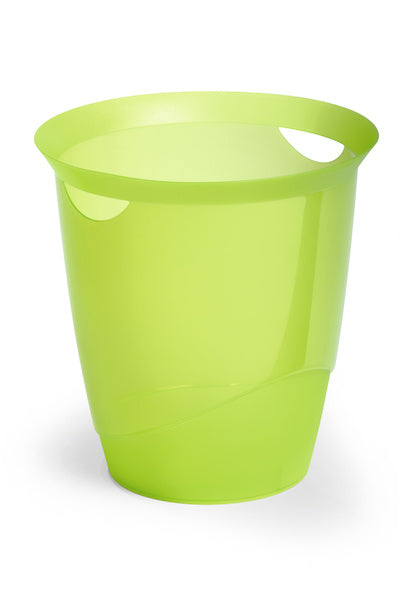 Durable Papierkorb TREND – 16 l – Kunststoff, rund – grün transluzent