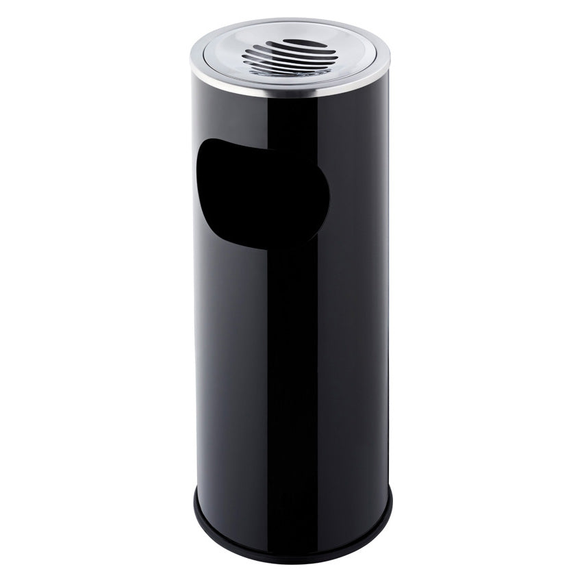Helit Standascher – 13 l – Stahl, Schwarz – Gummibodenring, selbstlöschend, Löschkopf – Ø 249 × H 605 mm