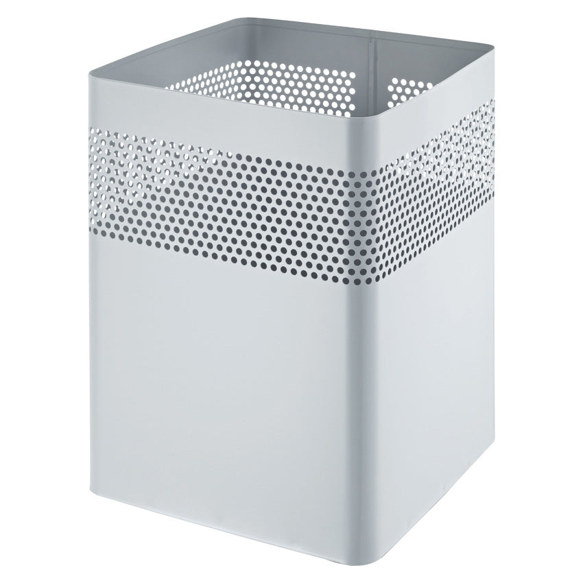 Helit Papierkorb the dot – 18 l – Stahl, silber – Ø 240 × H 325 mm