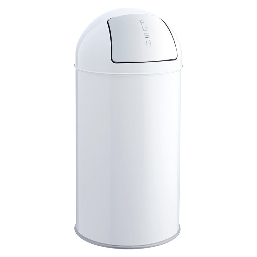 Helit Papierkorb the dome – 30 l – Stahl, weiss – Ø 317 × H 642 mm