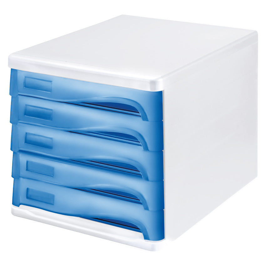 Helit Papierkorb the dome – 30 l – Metall, blau – Ø 314 × H 650 mm – Gummibodenring