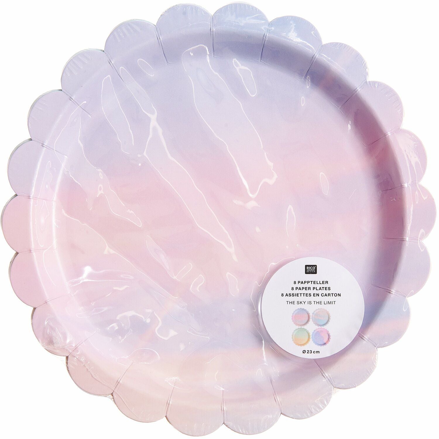 Rico Design Teller, Papier/Karton – Ø 23 cm, violett – 8 Stk.