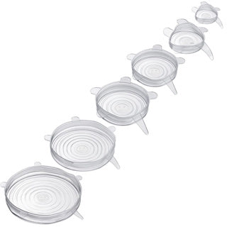 Westmark Frischhaltedeckel 6er Set, Ø 20,5 × 2,5 cm, Silikon, transparent