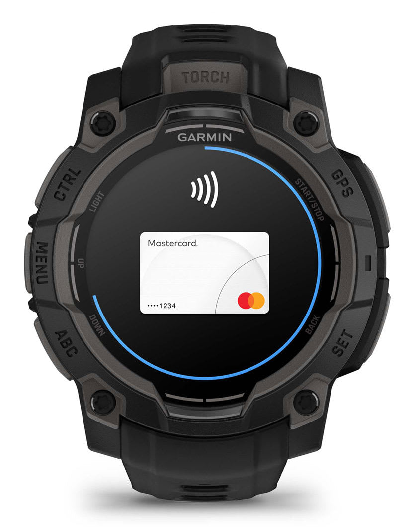 Garmin Instinct 3 – GPS-Smartwatch – 45 mm, 1,2" AMOLED, NFC, 10 ATM, Schwarz, Silikonband