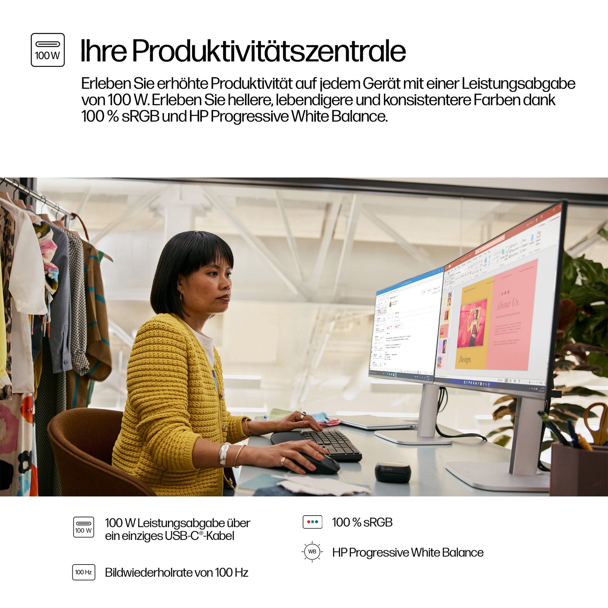HP Series 5 Pro 524pu – Monitor, 23,8", 1920 × 1080 (Full HD), USB-C